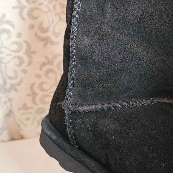 BEARPAW WOMEN'S ELLE TALL SUEDE WINTER PULL ON BOOTS Sz 9 BLACK Wool - Picture 8 of 15